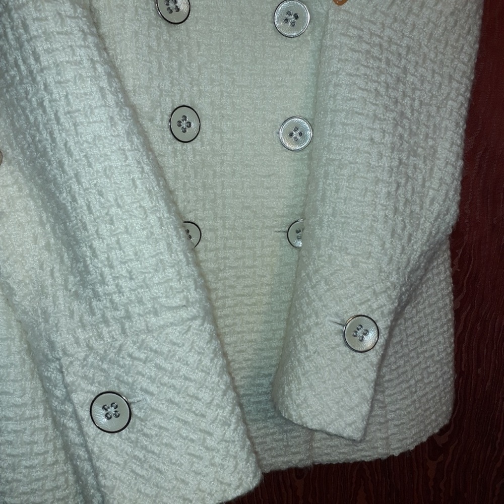 WHITE / BLACK classic blazer in beige or off white color - Picture 5 of 10